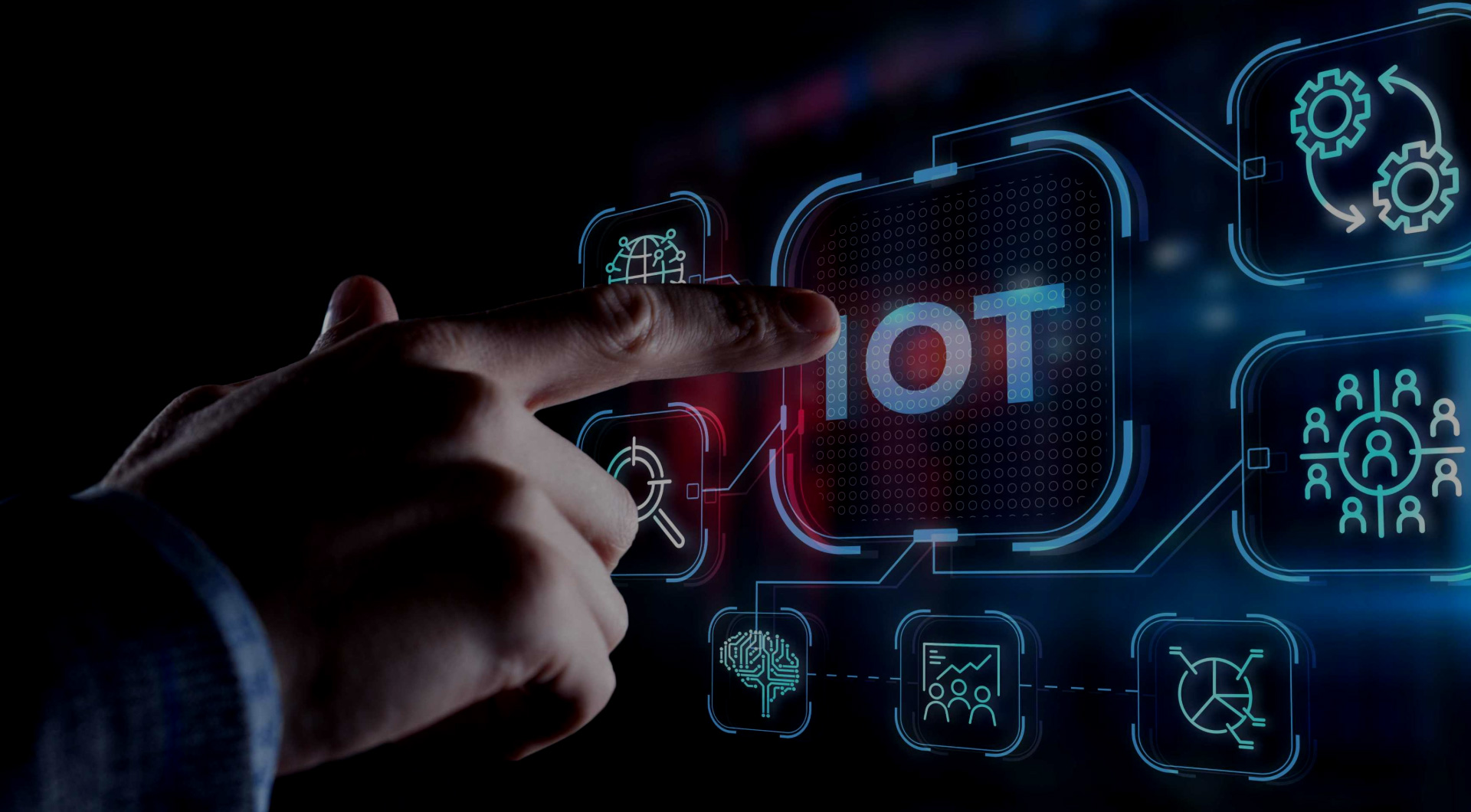 关键词：IoT, 物联网技术，智慧园区，深圳市武智科技;描述：深圳市武智科技物联网（IoT）技术应用场景，手指交互展现智慧园区的 IoT 系统操作