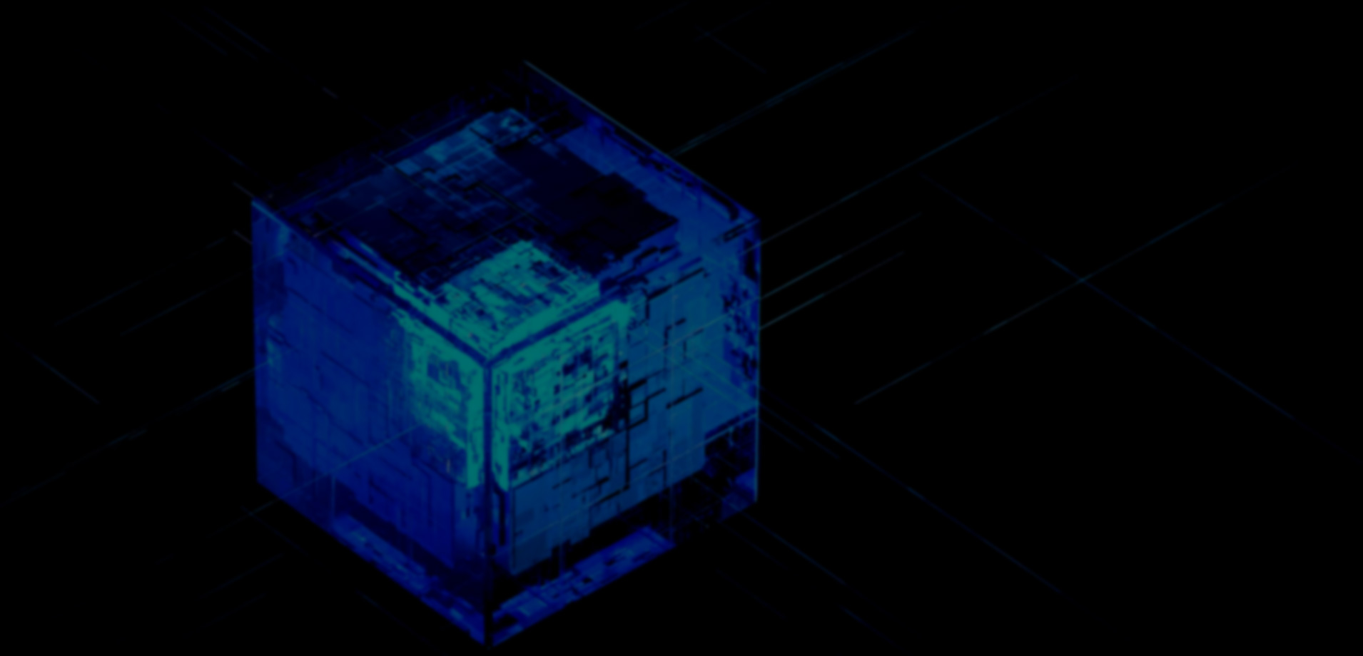 关键词：IoT, 物联网，数字化，深圳市武智科技;描述：深圳市武智科技物联网（IoT）场景下的科技感蓝色立方体，象征数字化与物联网的融合