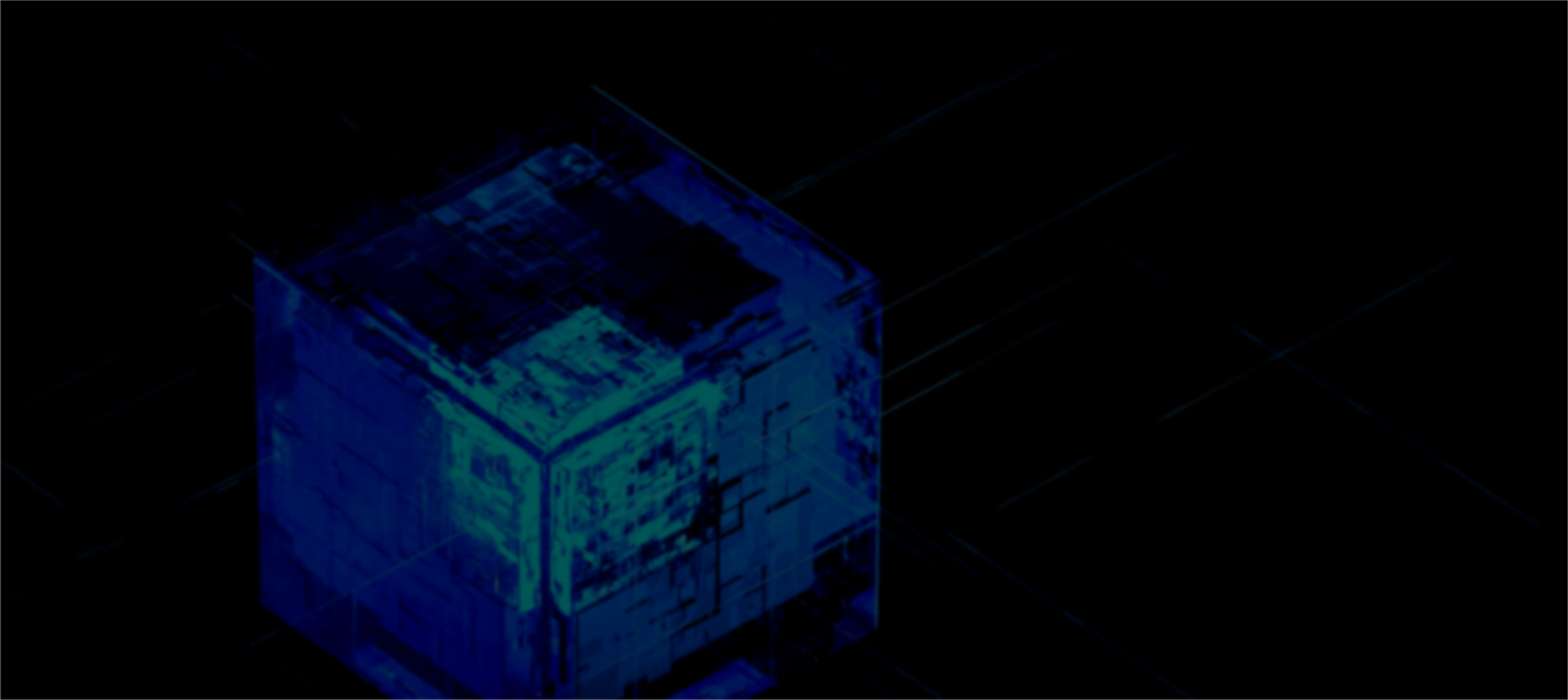 智慧会议室 技术立方体 武智科技 智能系统集成架构;描述:武智科技智慧会议室的智能系统集成架构,以科技感立方体形式展现技术融合与支撑。